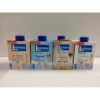 (มี 4 สูตร) Lactasoy Soy Milk แลคตาซอย น้ำนมถั่วเหลือง 500 มล.