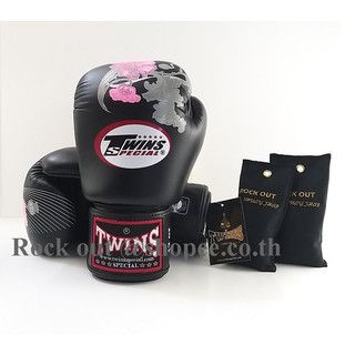 สินค้า นวมชกมวย ทวินส์ สเปเชี่ยล Twins Special Fancy Boxing Gloves FBGVL13 Flower Black Training Gloves Sparring gloves