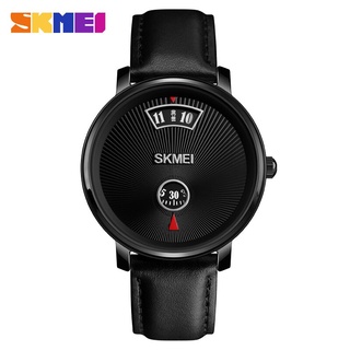 SKMEI Business Men Quartz Watch Simple Style Wristwatches Waterproof Stainless Steel Leather Brand Black Colors 1490