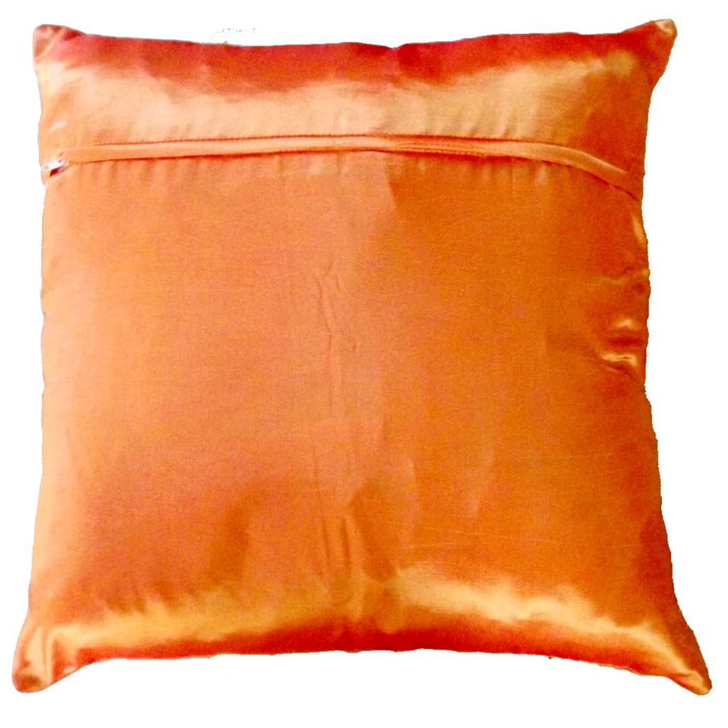 a4-thai-silk-pillow-covers-ปลอกหมอนอิง-ไหมไทยลายกลม16-16-นิ้ว-1-คู่-สีส้ม