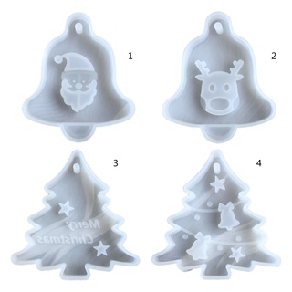 flgo Christmas Tree Bell Elk Pendant Casting Silicone Mould Crystal Epoxy Resin Mold