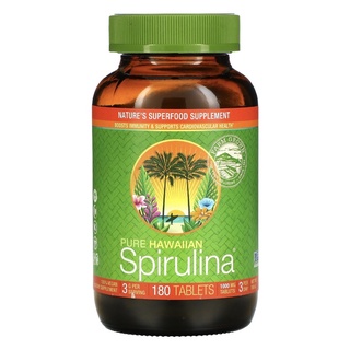 Nutrex Hawaii Hawaiian Spirulina บริสุทธิ์ ขนาด 1,000 มก. บรรจุ 180 เม็ด