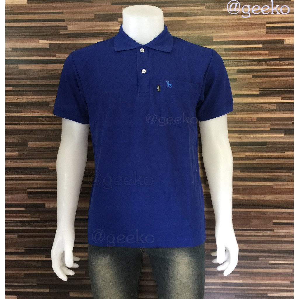ภาพสินค้าpolo shirt คอปกสีน้ำเงินเข้ม แขนสั้น สีพื้นแบบชาย เป็นทรงตรงมาตรฐาน มีกระเป๋าที่หน้าอก Men Polo Shirts จากร้าน polopratunamkhonkhaen บน Shopee ภาพที่ 1