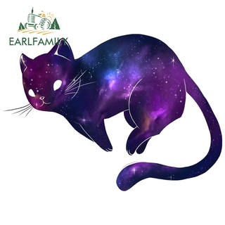 Earlfamily สติกเกอร์ไวนิล ลายแมว ดวงดาว กันแดด ขนาด 13 ซม. x 9.3 ซม. สําหรับติดตกแต่งรถยนต์ รถจักรยานยนต์ รถบรรทุก