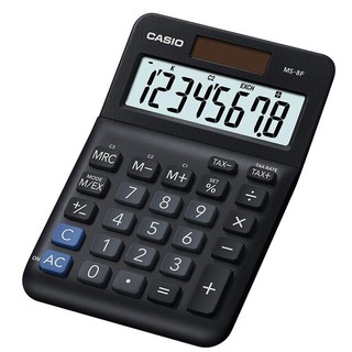 Casio Calculator เครื่องคิดเลข  คาสิโอ รุ่น  MS-8F แบบตั้งโต๊ะ ขนาดเล็ก 8 หลัก สีดำ