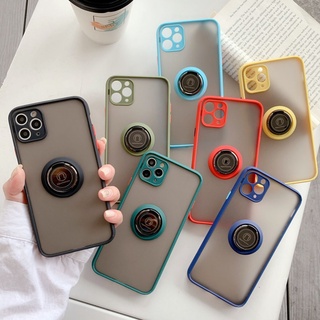 เคสขอบสีหลังขุ่นกันกล้องตั้งได้ TPU เคสหลังด้านขอบสี Vivo Y11 Y12 Y15 Y17 Y20 Y12S Y25 Redmi 9a 9T mi11 mi note10 pro