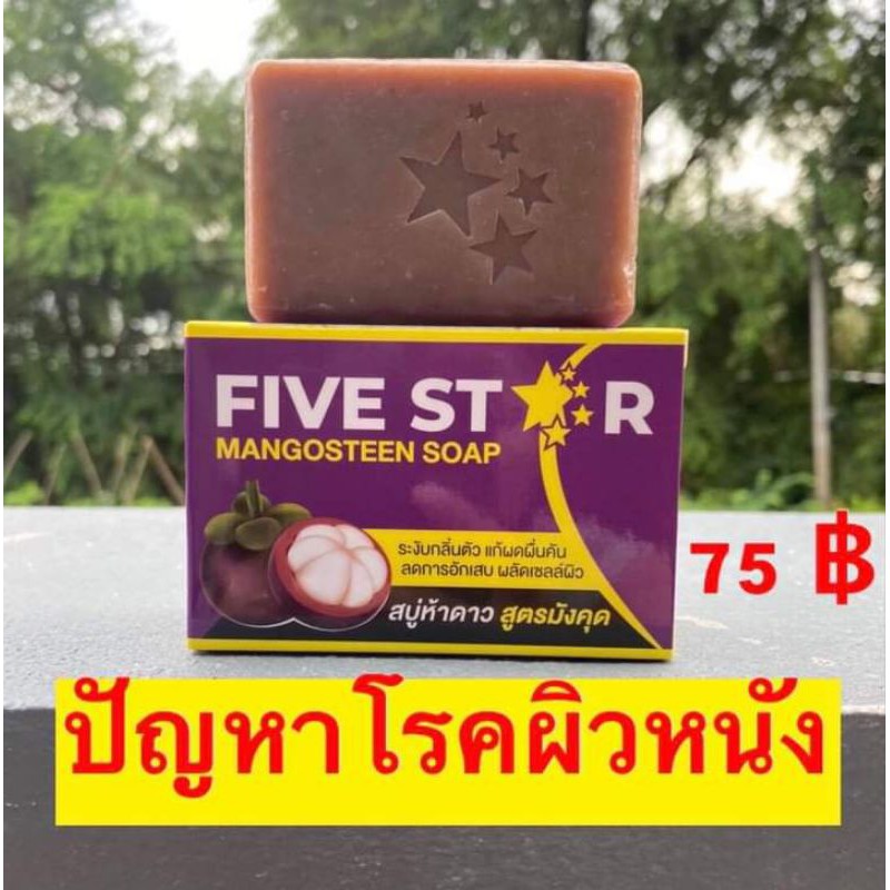 สบู่มังคุด5ดาว-5-ก้อน-ส่งฟรี-รักษาโรคผิวหนังทุกชนิด