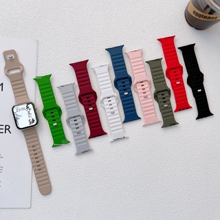 สินค้า สายนาฬิกาข้อมือซิลิโคน ลายคลื่น สําหรับ Iwatch 1 2 3 4 5 6 SE 7 Smart Watch 38 มม. 40 มม. 42 มม. 44 มม. 41 มม. 45 มม.