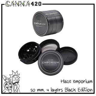 เครื่องบด ที่บดสมุนไพร ที่บดขนาด 50 มม 4 ชั้น Haze Emporium Deep Black Aluminum Grinder อย่างดี ที่บดพกพา