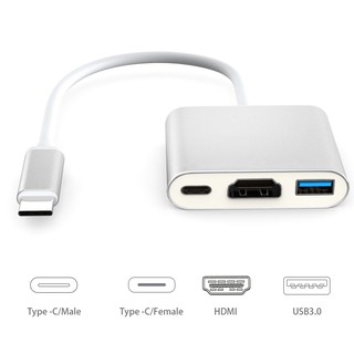 ภาพหน้าปกสินค้าอะแดปเตอร์ USB 3.0 Type C to HD 4K Adapter Type-C สำหรับ Macbook Air TV ที่เกี่ยวข้อง