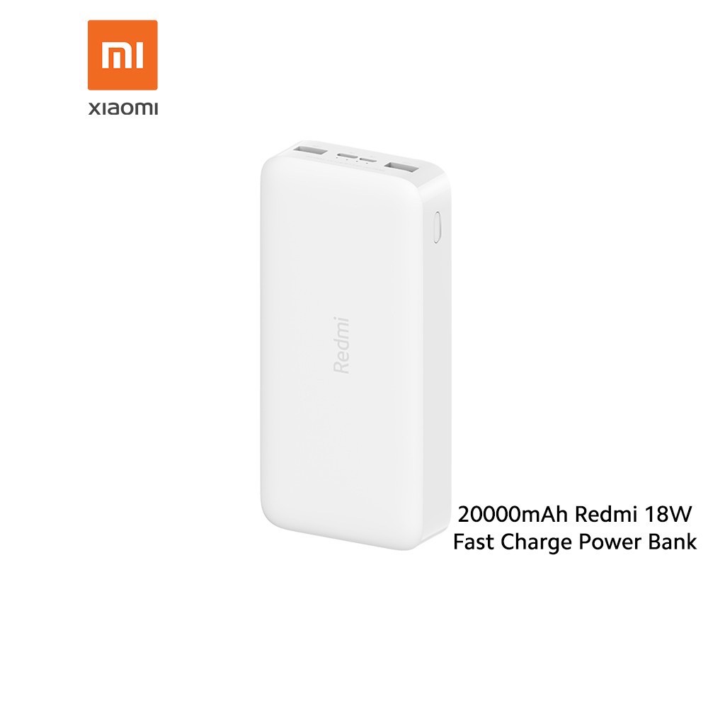 ภาพสินค้าXiaomi Mi 20000mAh Redmi 18W Fast Charge Power Bank/Xiaomi Mi 10000mAh Redmi Power Bank White แบตเตอรี่สำรอง จากร้าน wonder_phone_2021 บน Shopee ภาพที่ 1