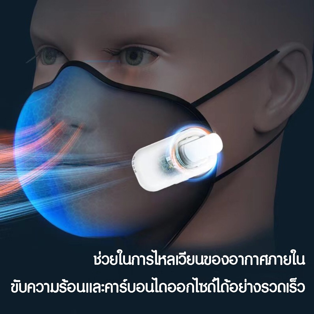 ภาพสินค้าMask Air Fan พัดลมติดหน้ากาก พัดลมระบายอากาศ พัดลมหน้ากาก หน้ากากพัดลมป้องกันฝุ่น พัดลมจิ๋ว พัดลมติดแมส จากร้าน sevenelenve บน Shopee ภาพที่ 1