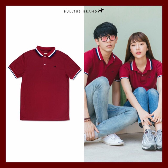 เสื้อโปโล-bulltus-สีแดงเลือดหมู-มีเก็บเงินปลายทาง