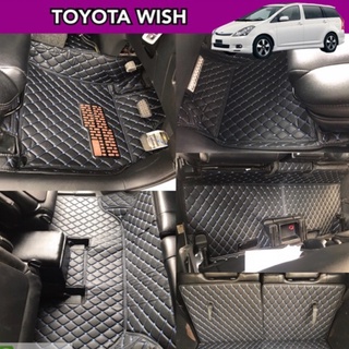 Toyota Wish สีดำด้ายฟ้า พรมรถยนต์6D เต็มคัน เข้ารูป