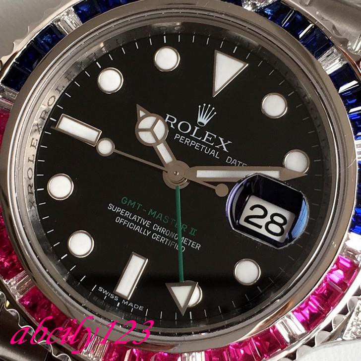 การยิงจริงตัวจริง-rolex-นาฬิกาเพชร-gmt-ผู้ชายของ-gmt-9447