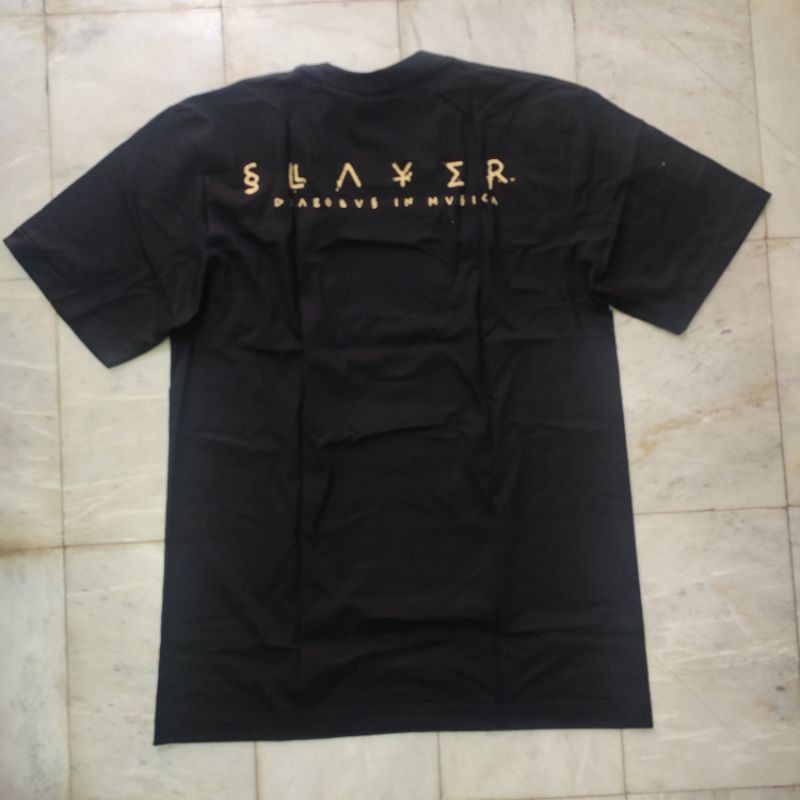 เสื้อยืดผ้าฝ้ายพรีเมี่ยมเสื้อยืดวง-slayer-t-shirts-slayer-ป้าย-the-roxx