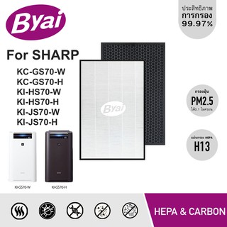 แผ่นกรอง HEPA filter H13 สำหรับเครื่องฟอก Sharp KC-GS70-W, KI-HS70-W, KI-JS70-W, KC-E70-W แทนแผ่นกรอง FZ-D70HFE