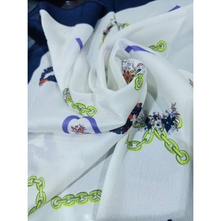 LOfficiel Scarf Silk 100% ผ้าพันคอ สีสันสดใสใช้ได้หลายโอกาส (FL5MNV)