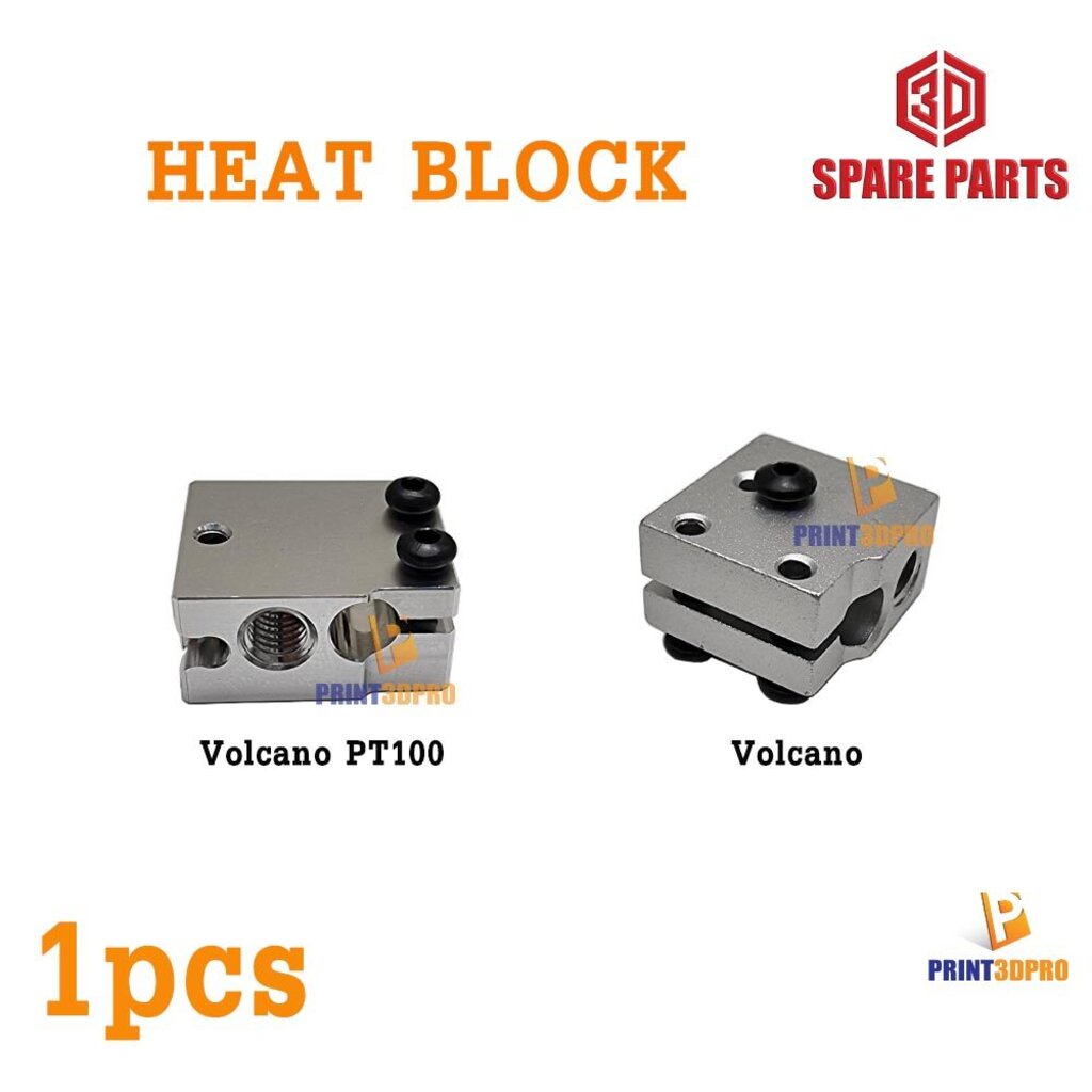 Blocco Termico E3D V6 Per Hotend Con Sensore PT100 - Ricambio Per Stampanti 3D