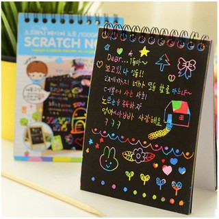 ราคาและรีวิวสมุดขูดสีรุ้ง สมุดโน้ตสีรุ้ง พร้อมแท่งไม้สำหรับขูด Scartch paper note