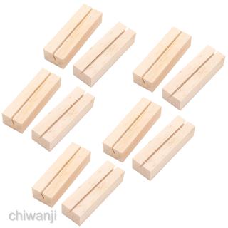 10xPhoto Picture Display Holder Card Note Memo Display Wooden Base Clip