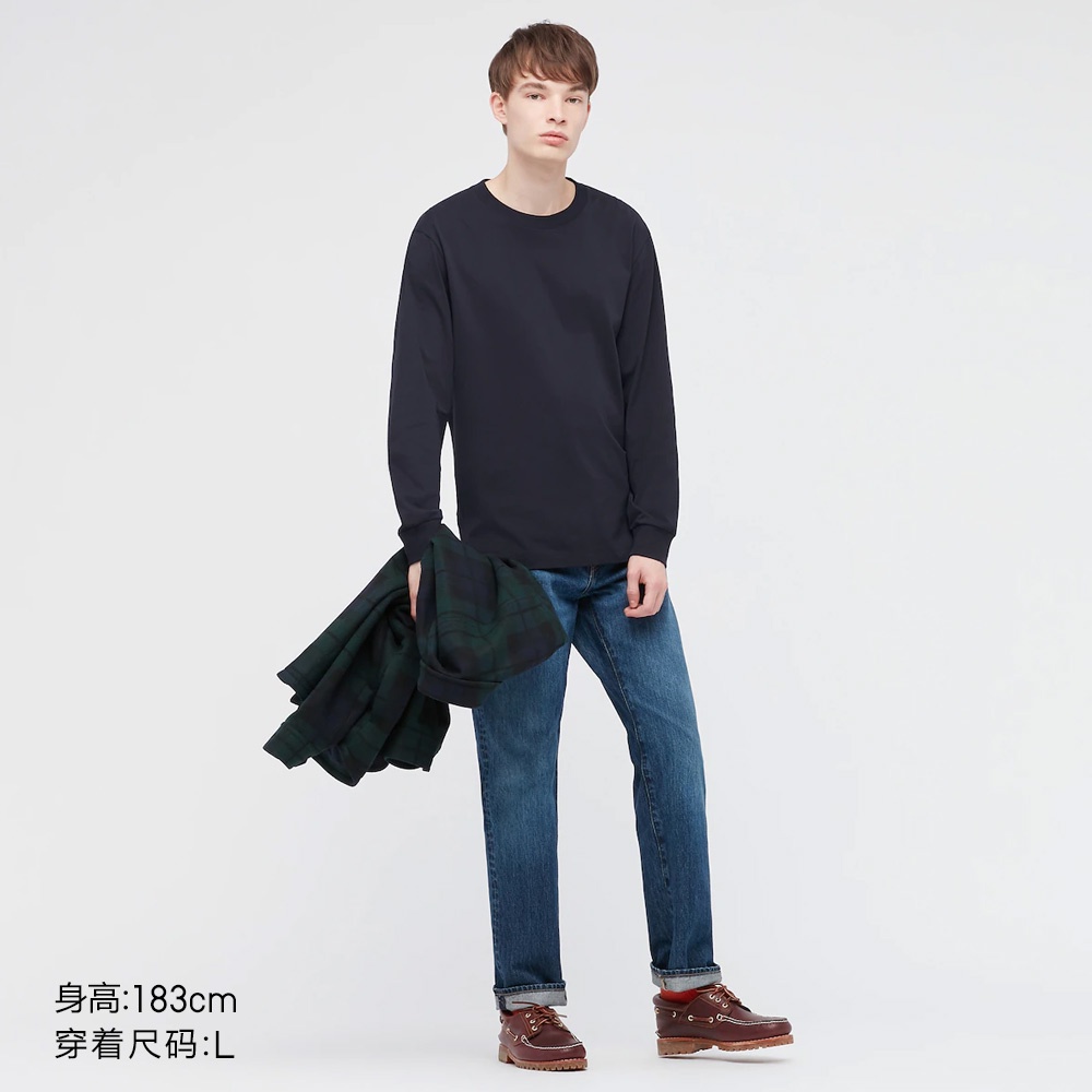 uniqlo-เสื้อยืดคอกลม-แขนยาว-ผ้าฝ้าย-airism-สําหรับผู้ชาย-ผู้หญิง-444973-44052388