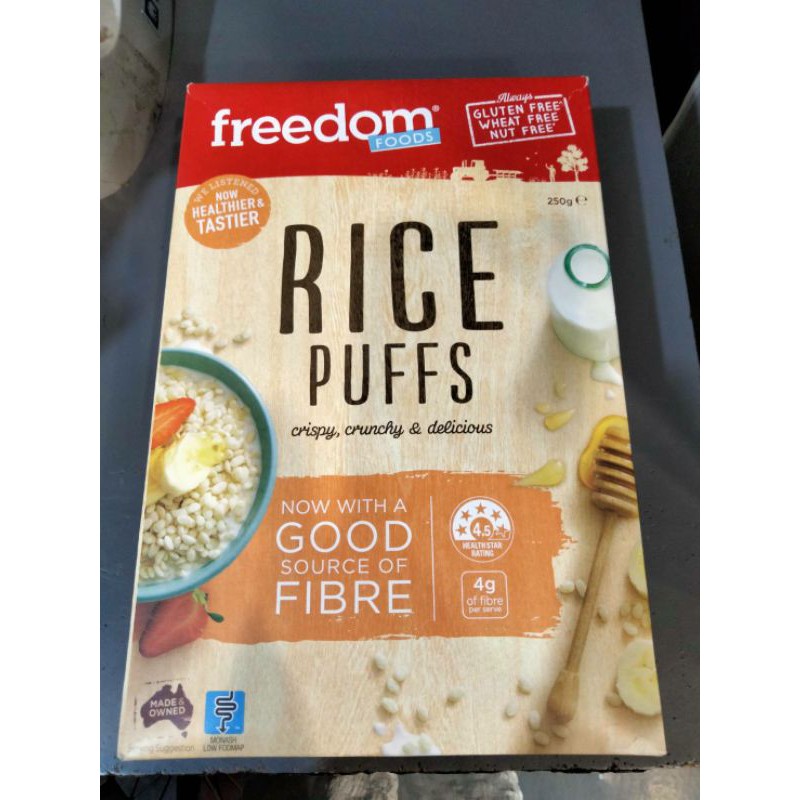 Freedom Foods Rice Puffs Cereal ซีเรียลข้าว ฟรีดอมฟู้ด 250 กรัม ราคาสุด ...