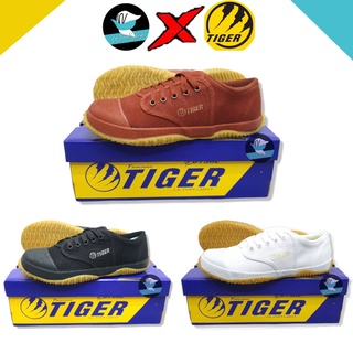 สินค้า รองเท้าผ้าใบ Tiger TG9 ฟุตซอลพื้นเหลือง รองเท้านักเรียน น้ำตาล/ขาว/ดำ รองเท้าผ้าใบไทเกอร์
