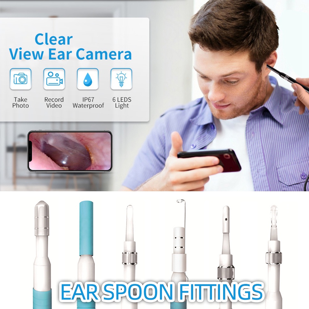 Mini Clean Ear Endoscope Camera for Smartphone Android Borescope Mobile