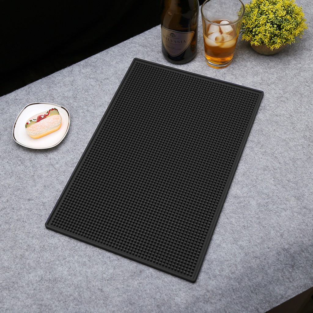 พร้อมส่ง-bar-mat-แผ่นยางบาร์-แผ่นยางกันลื่น-สีดำ-ขนาด-30x45-cm