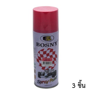 Bosny สีสเปรย์ อะครีลิค บอสนี่ สีชมพู #30 ขนาด400ซีซี (3กระป๋อง)