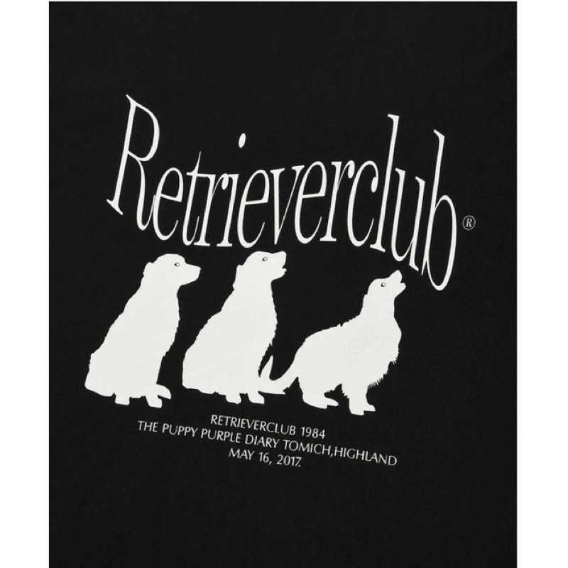 เสื้อยืดผ้าฝ้ายพิมพ์ลายขายดี-พร้อมส่ง-แท้-retriever-club-silhouette-retriever-short-sleeve-black