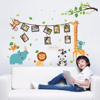 【Zooyoo】สติกเกอร์ติดผนัง Cartoon animal photo frame wall stickers room decoration