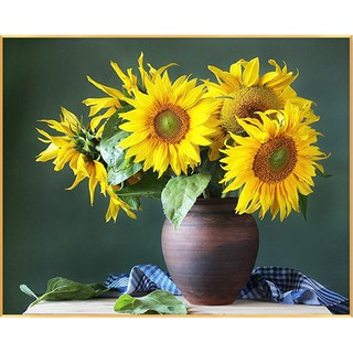 ชุดปักครอสติชพิมพ์ลาย ดอกทานตะวัน (Sunflower Cross stitch kit)