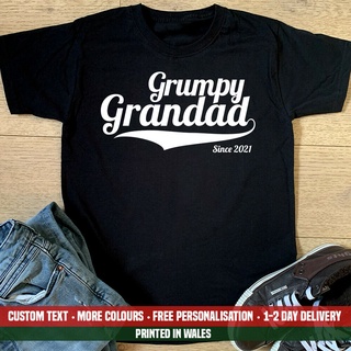 [S-5XL]เสื้อยืดลําลอง ผ้าฝ้าย แขนสั้น พิมพ์ลาย Grumpy Grandad Since เหมาะกับของขวัญวันเกิด สําหรับวันพ่อ