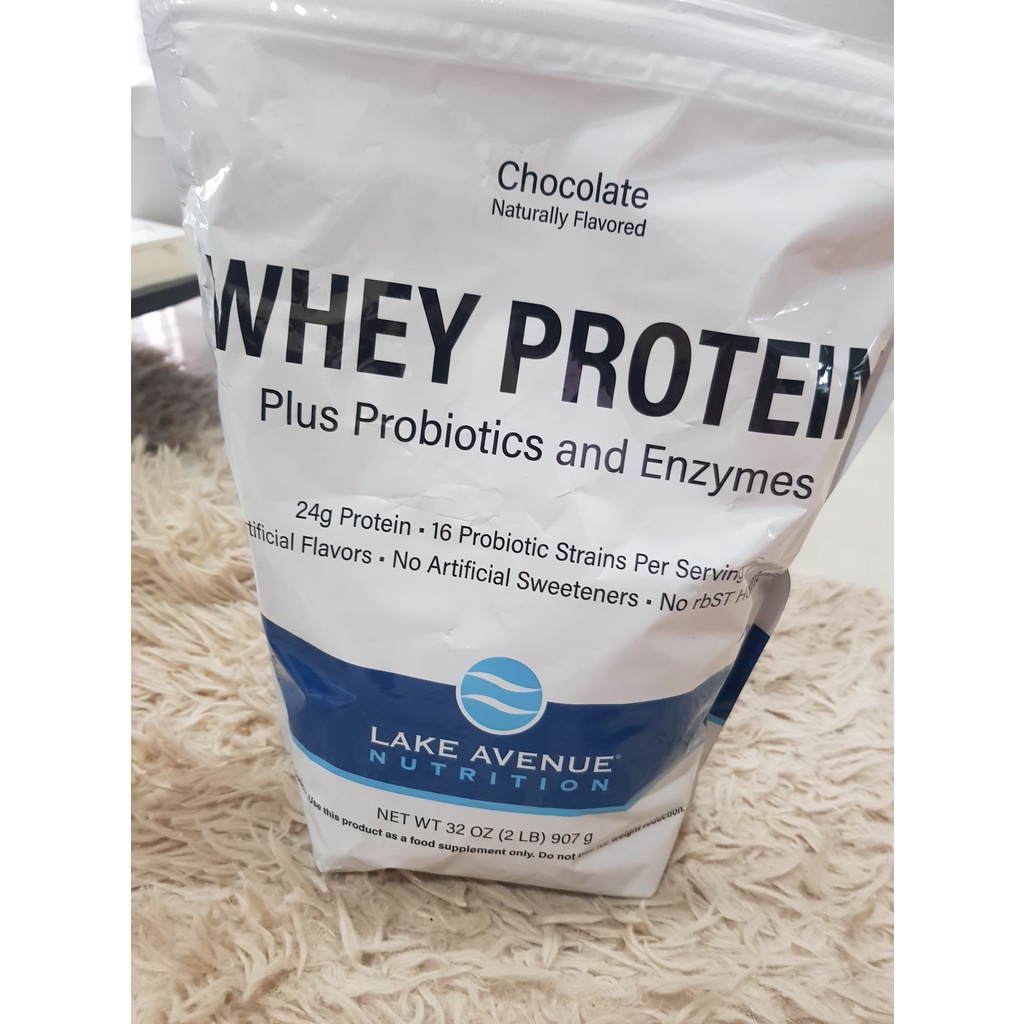 lake-avenue-nutrition-whey-protein-probiotic-chocolate-flavor-2-lb-907-g-นำเข้าusa