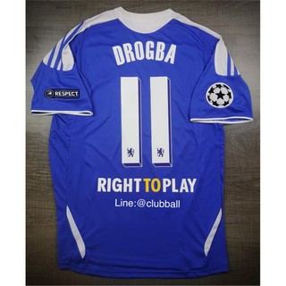 [Retro]เสื้อฟุตบอล Chelsea Home 2011-12+DROGBA11+RIGHTTOPLAY+อามลูกบอล+อามRESPECT