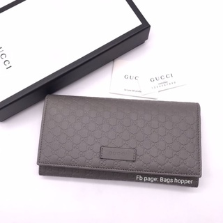 💥GUCCI​💥LONG​ WALLET​ เทา มือ​1​ของแท้​💯