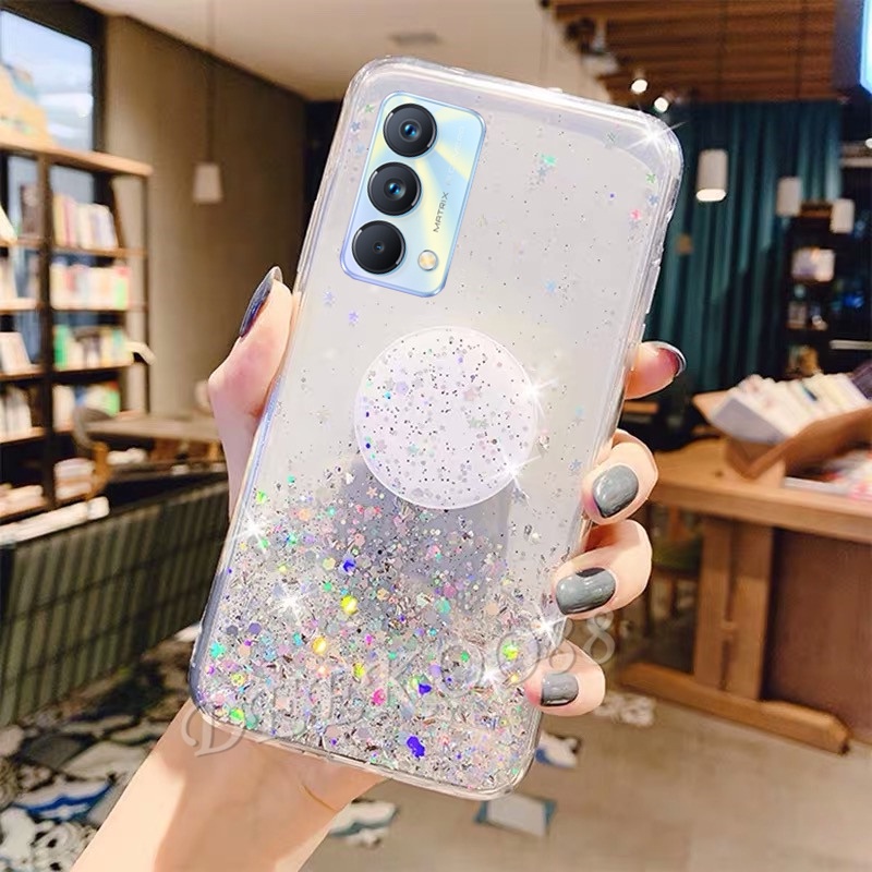 เคสโทรศัพท์-realme-gt-master-edition-bling-phone-case-glitter-star-space-with-stand-holder-tpu-soft-cover-เคส-realmegt-casing