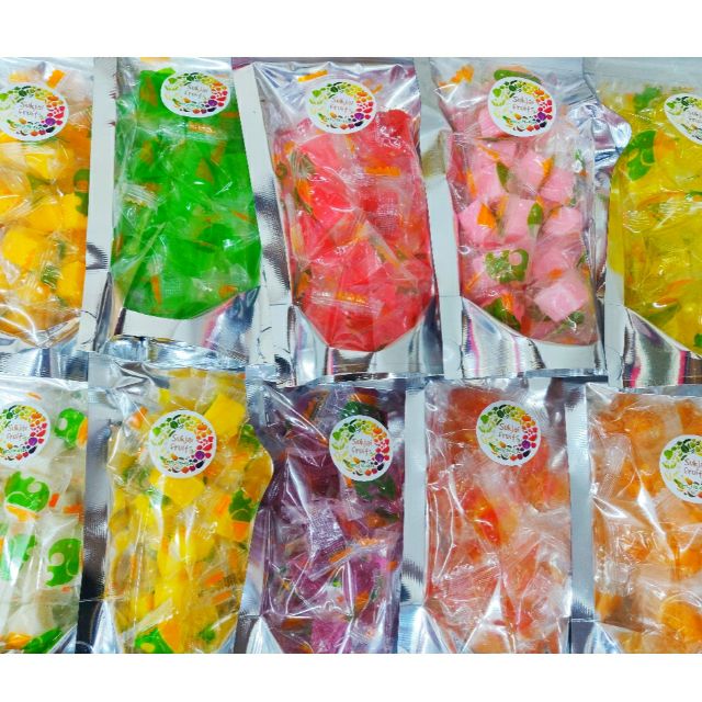 รูปภาพสินค้าแรกของเยลลี่ผลไม้ 50 กรัม (เลือกรสได้) jelly fruit ผลไม้อบแห้ง พร้อมส่ง ขนม เยลลี่ ขนม ของกินเล่น