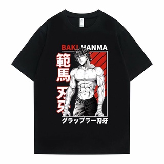 [S-5XL] เสื้อยืดลําลอง พิมพ์ลายกราฟิกการ์ตูนอนิเมะ Yujiro Baki Hanma สไตล์ฮิปฮอป แฟชั่นสําหรับผู้ชาย และผู้หญิง