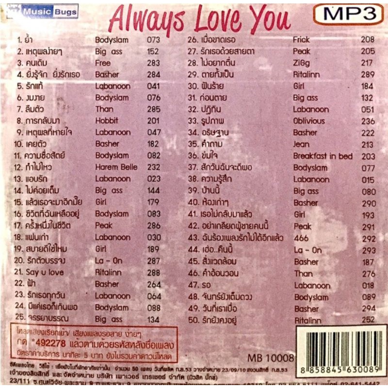 mp3เพลง-always-love-you-ลิขสิทธิ์แท้-แผ่นใหม่มือ1