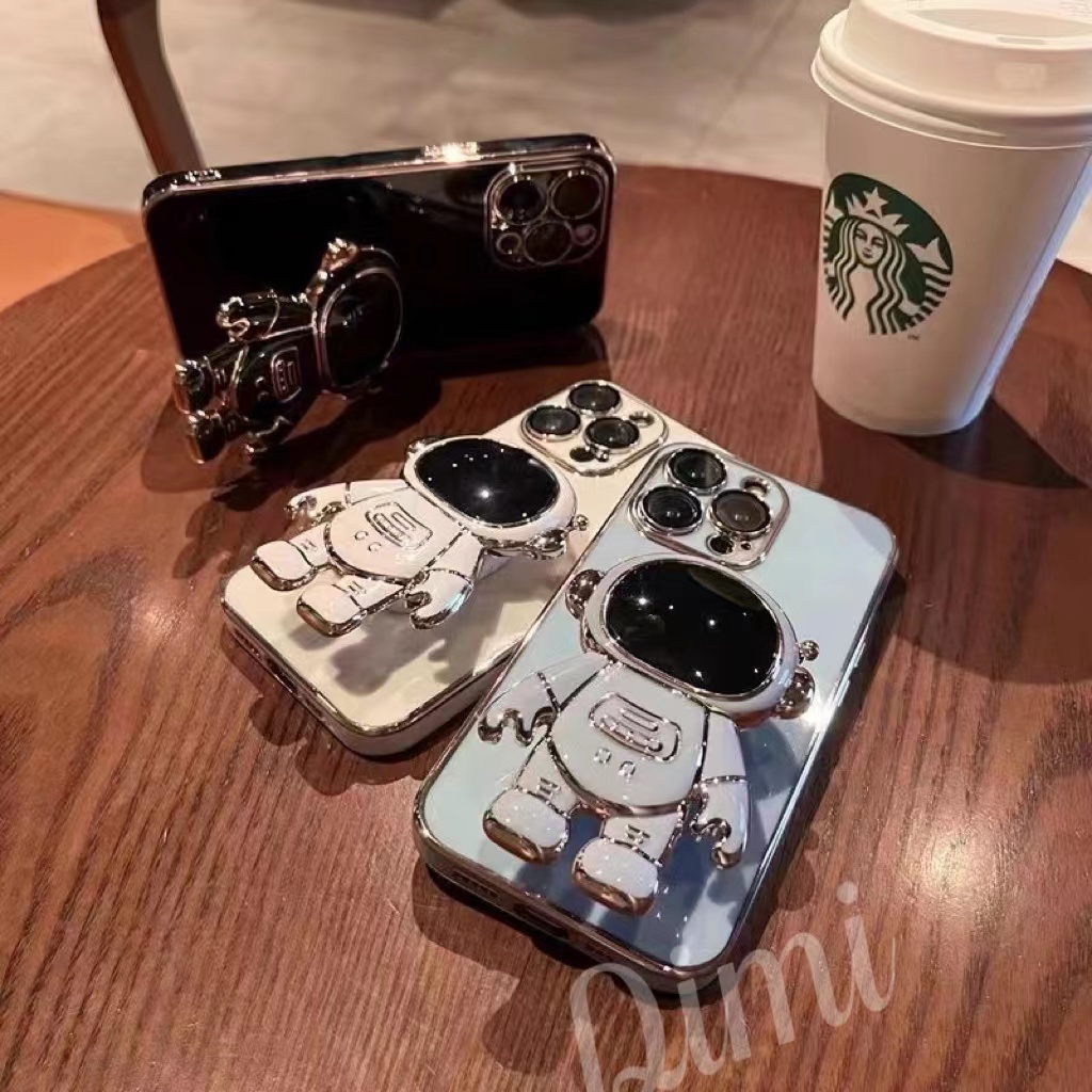 เคสกันกล้อง-ขอบทอง-พร้อมขาตั้งอวกาศ-สำหรับ-ไอโฟน-7plus-8plus-11-12-12pro-12promax-13-13pro-13promax-ไอโฟน11-13-pro-max