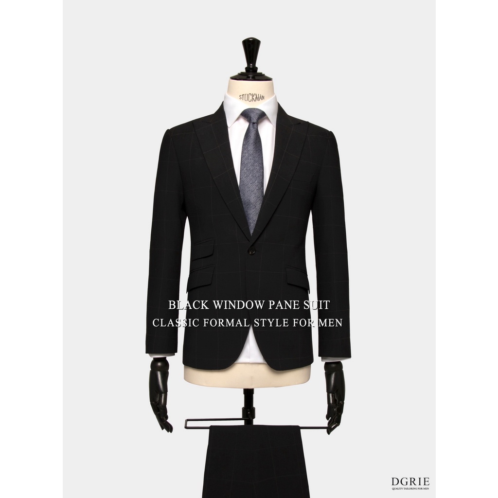 dgrie-classic-black-windowpane-suit-ชุดสูทสีดำ