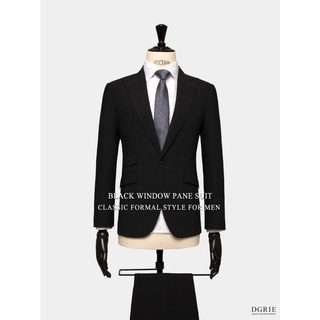 DGRIE Classic Black Windowpane Suit-ชุดสูทสีดำ