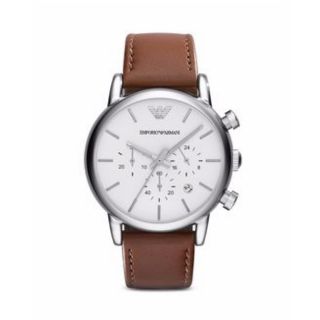 นาฬิกาข้อมือสุภาพบุรุษ Emporio Armani Mens AR1846 Dress Brown Leather Watch