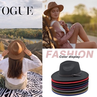 ภาพขนาดย่อสินค้าCrosail หมวก Fedora Panama Hats Felt Hats หมวกสักหลาดผู้ชายและผู้หญิง New Woolen Hats หมวกไหมพรมใหม่