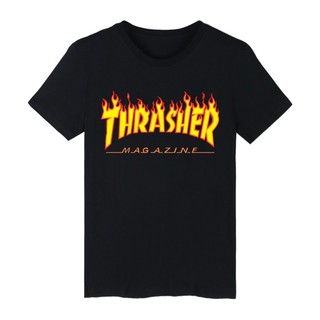 ราคาAlimoo เสื้อยืดผ้าฝ้ายฮิปฮอปสเก็ตบอร์ดพิมพ์ Fire Thrasher ผู้ชาย Big Size XXS-4XL 1466S-3XL