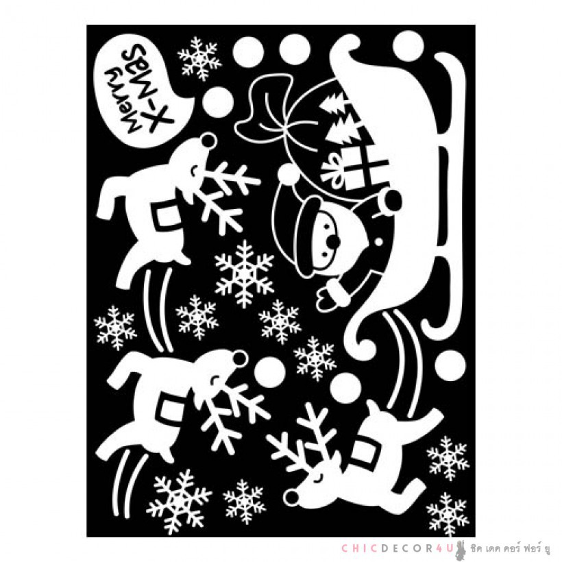 วอลล์สติ๊กเกอร์-merry-christmas-santa-sticker-gdt-818-s