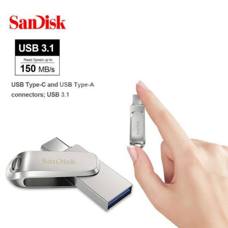 แท้-sandisk-otg-128gb-metal-design-type-c-3-1-flash-dual-flashdrive-usb-type-c-ประกันศูนย์ไทย-5-ปี-usb-3-1